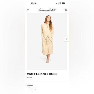 Line & Dot Beige Waffle Knit Robe